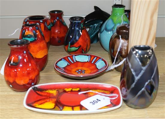 A collection of modern Poole Pottery,